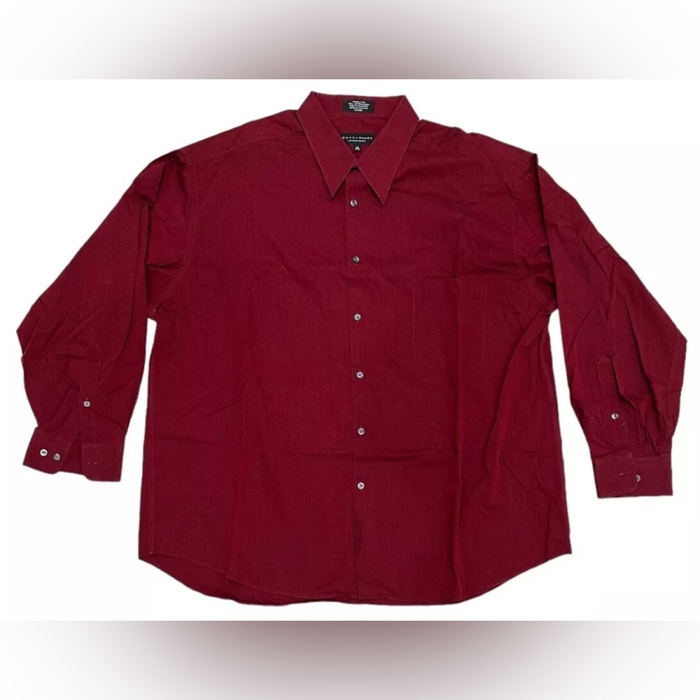 Crazy Horse Liz Claiborne Men’s Dark Red Sateen Button-down Shirt 17 1/2 36-37‎